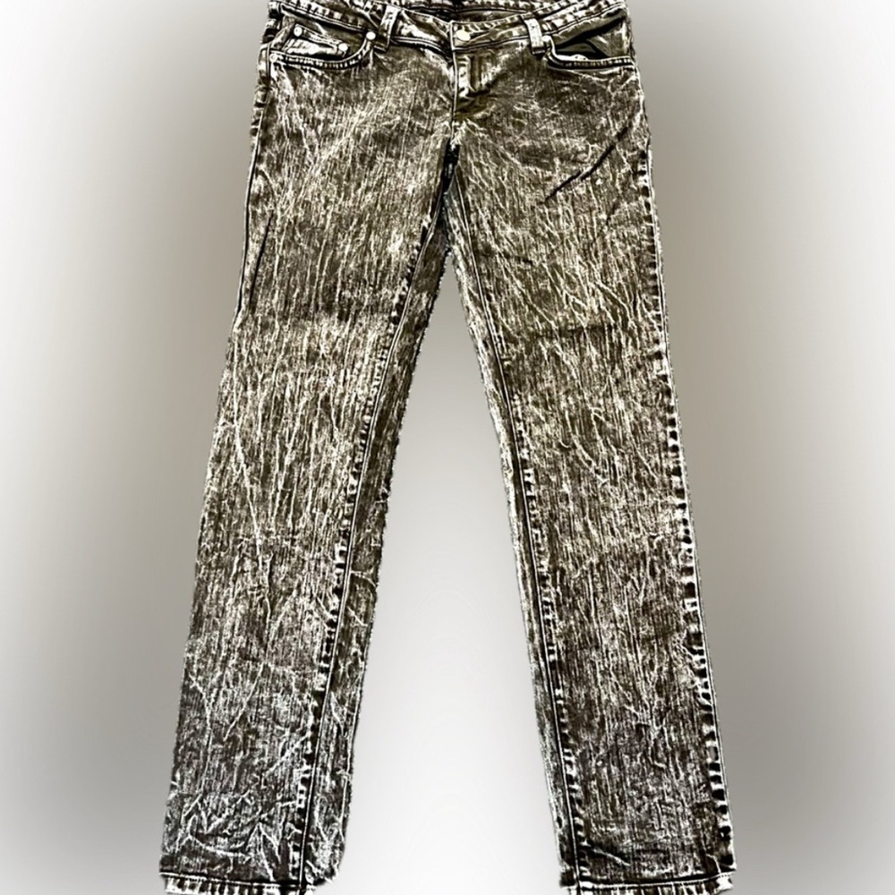 Furst premium early 2000’s style skinny black and white acid jeans.